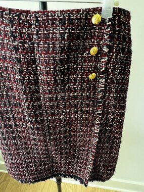 Talbots Tweed Kilt Skirt – Navy, burgundy & gray – Size 8